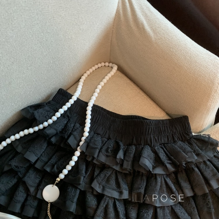 Maeleigh Lace Tiered Mini Skirt [Q7XPYOJI]