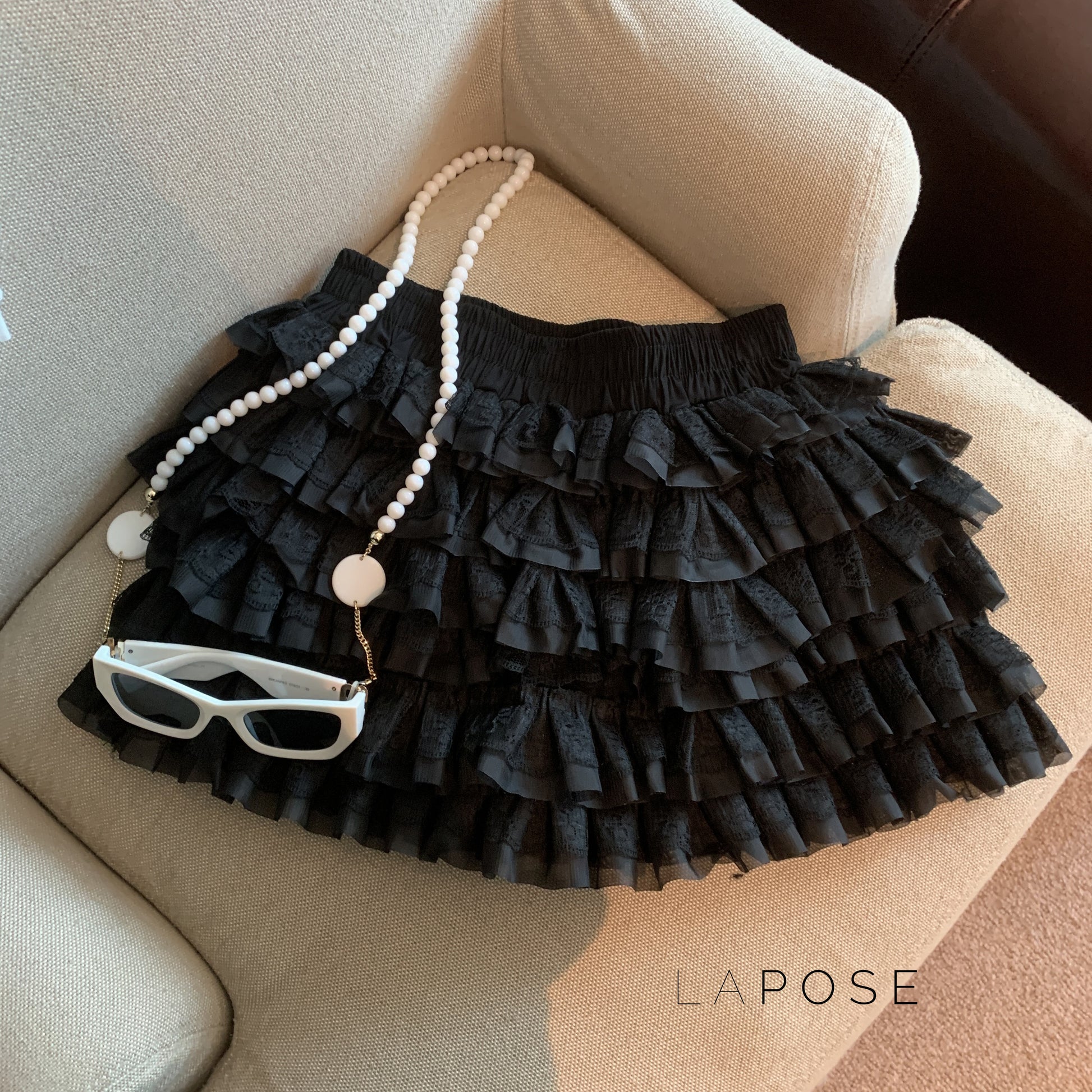 Maeleigh Lace Tiered Mini Skirt [YX4CJIQA]