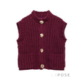 Maggie Button-Up Knit Vest [DBAV42YT]