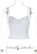 Mahina Strappy Button-Front Crop Top [6Y2WLH7X]