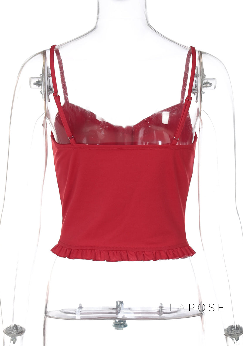 Mahina Strappy Button-Front Crop Top [KT75I8TF]