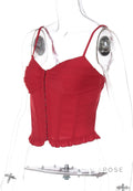 Mahina Strappy Button-Front Crop Top [CROB3M19]