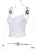 Mahina Strappy Button-Front Crop Top [2PM3Z8NA]