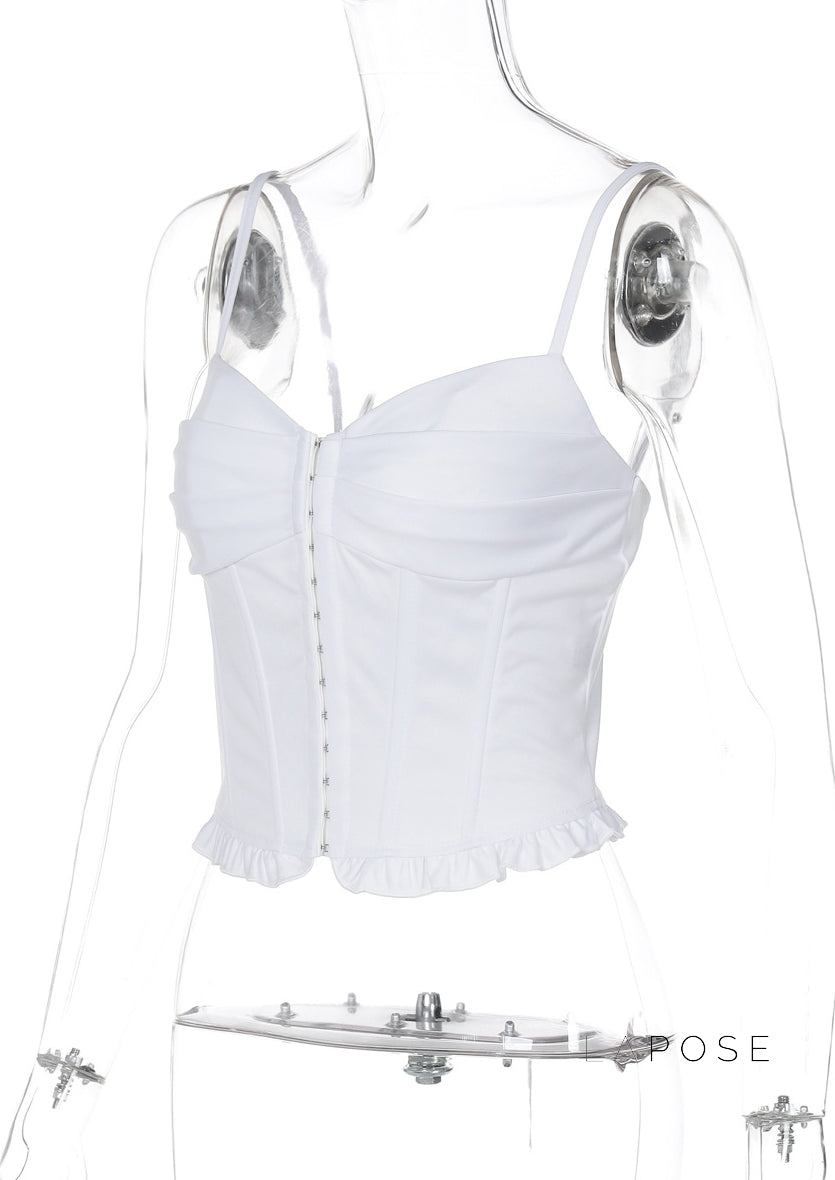Mahina Strappy Button-Front Crop Top [2PM3Z8NA]
