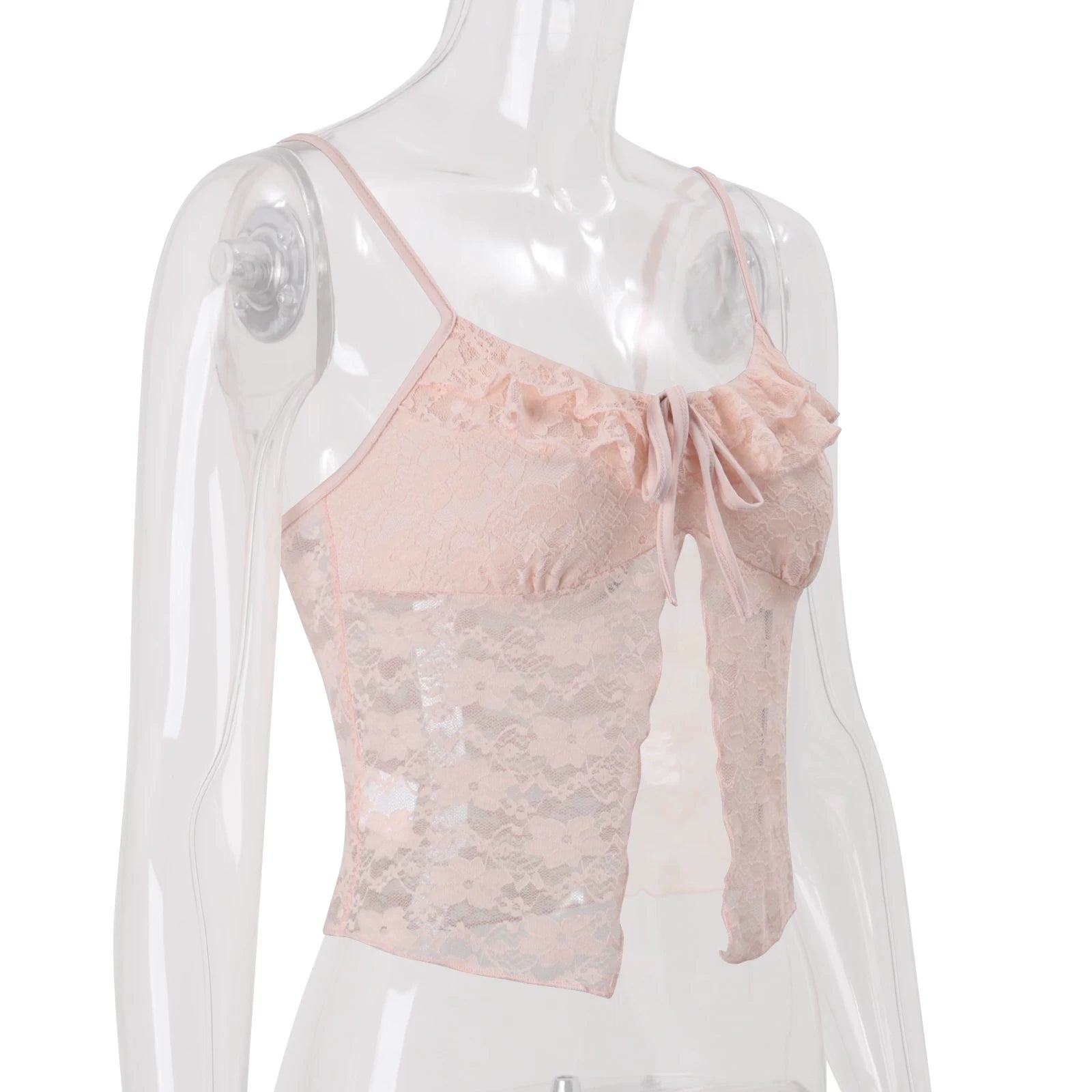 LaPose - Mahlani Lace Ruffle Tie Camisole
