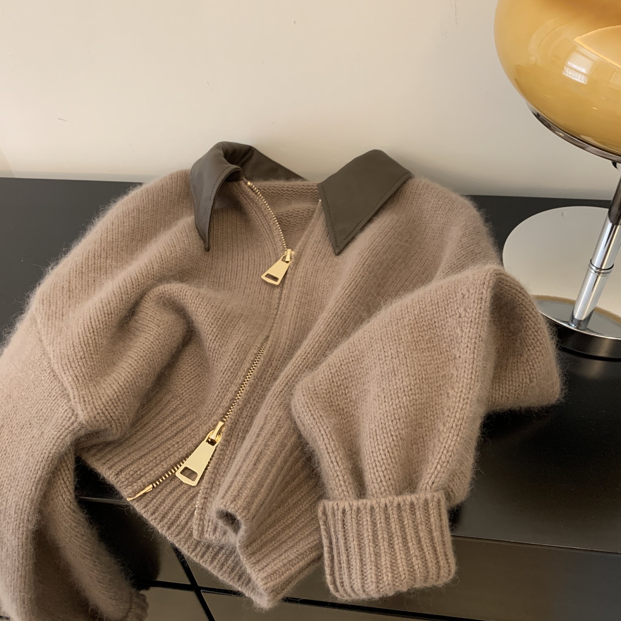Mahogany Polo Knit Cardigan [S6UBBM4H]