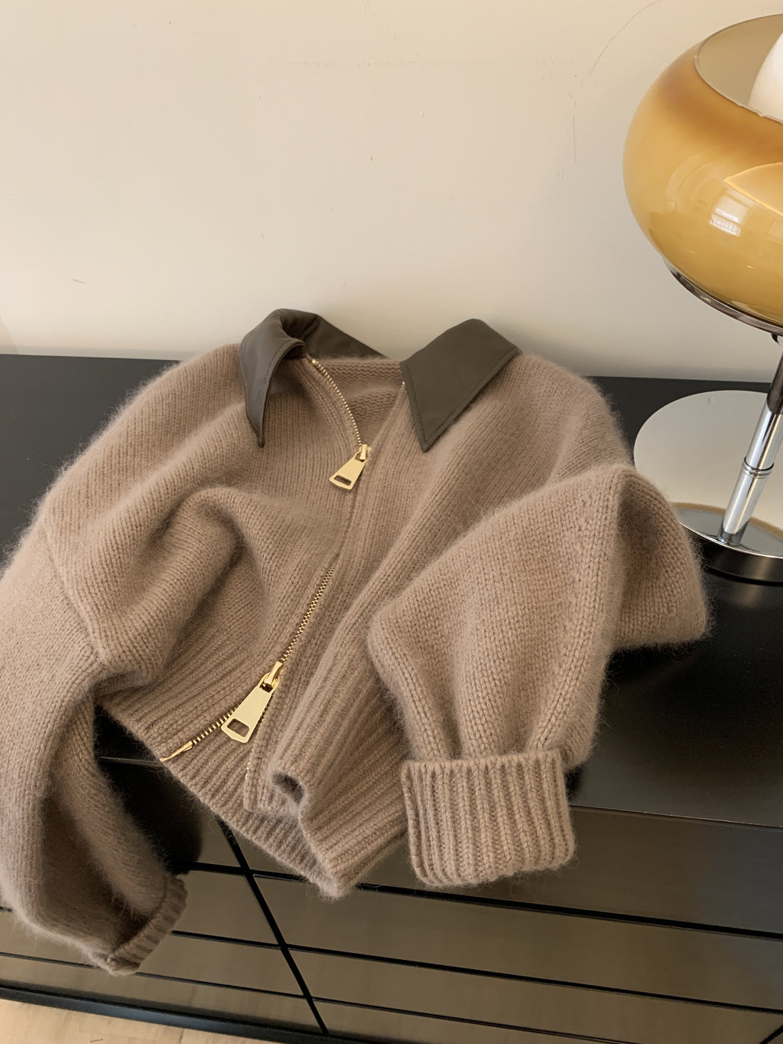 Mahogany Polo Knit Cardigan [S6UBBM4H]