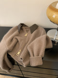 Mahogany Polo Knit Cardigan [S6UBBM4H]