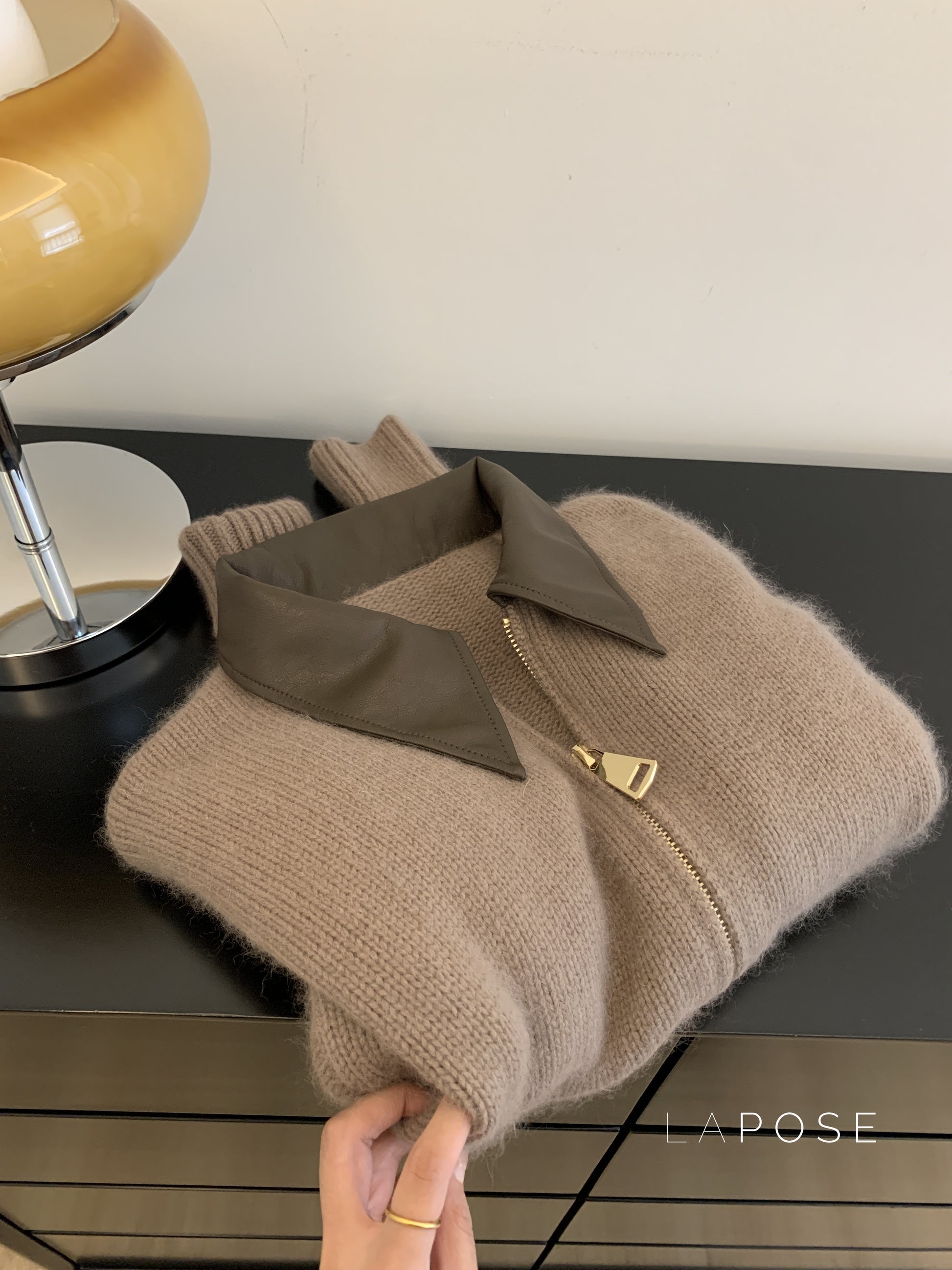 Mahogany Polo Knit Cardigan [ZIXS9998]