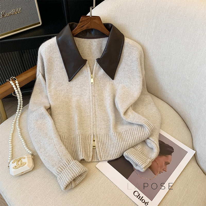 Mahogany Polo Knit Cardigan [M6L5QCHQ]