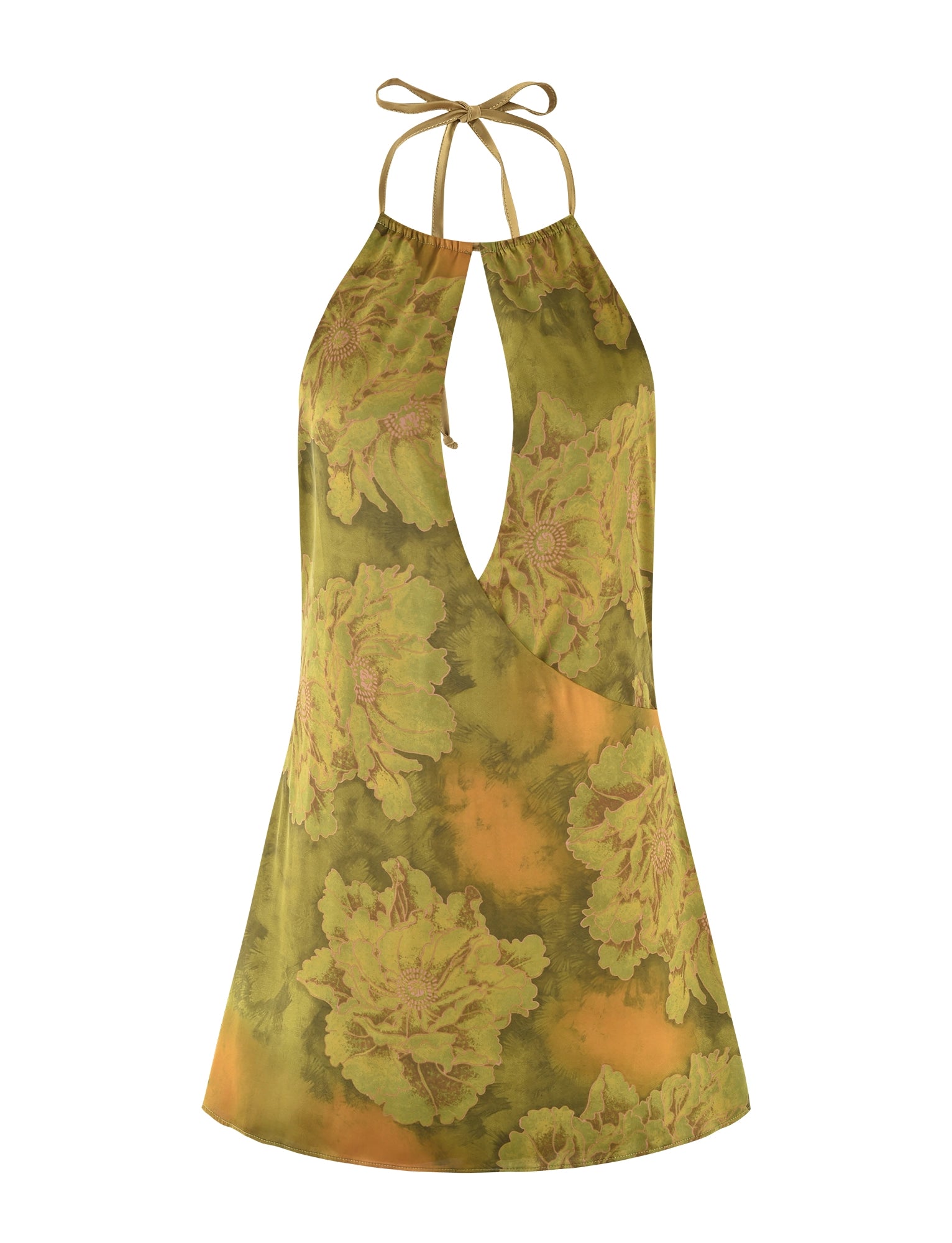 LaPose Maira Watercolor Halter Mini Dress