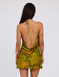 LaPose Maira Watercolor Halter Mini Dress