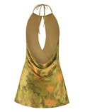 LaPose Maira Watercolor Halter Mini Dress