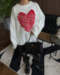 Makenzie Loose Heart Pullover Sweater [16Z9QT4Q]