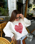 Makenzie Loose Heart Pullover Sweater [YBNJFD7P]