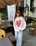 Makenzie Loose Heart Pullover Sweater [4N01CG5T]
