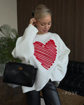 Makenzie Loose Heart Pullover Sweater [ZQOQRX27]