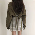 LaPose - Makiyah Tie Back Cable Sweater - Army Green Color