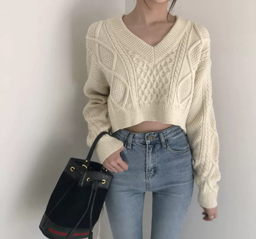 LaPose - Makiyah Tie Back Cable Sweater