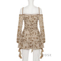 Malayshia Distressed Off-Shoulder Mini Dress [8OAUG8IA]