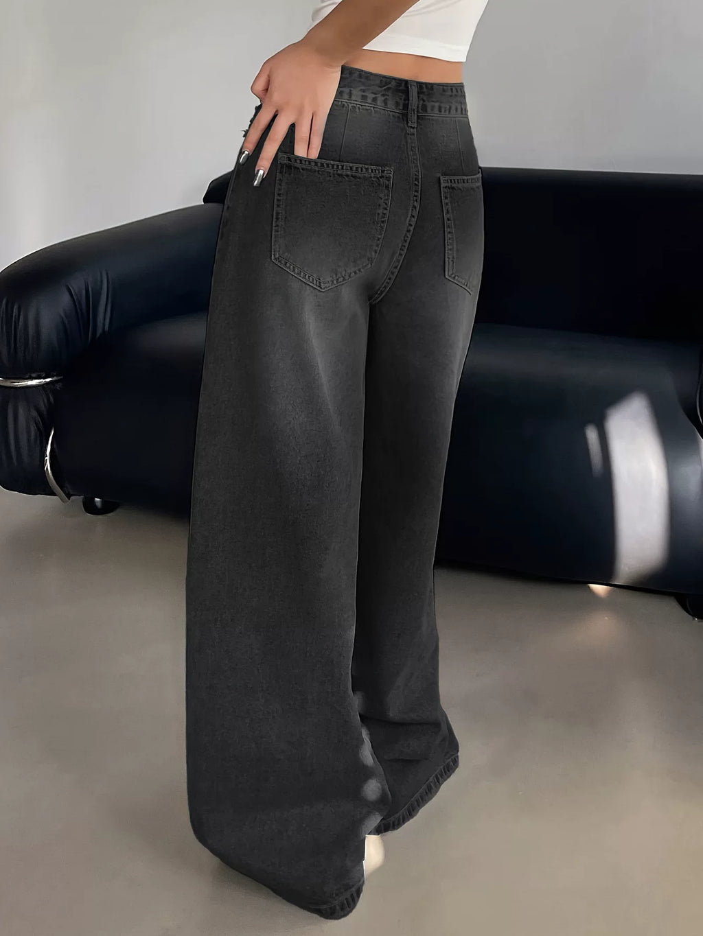 LaPose - Maleena Wide Leg Puddle Jeans