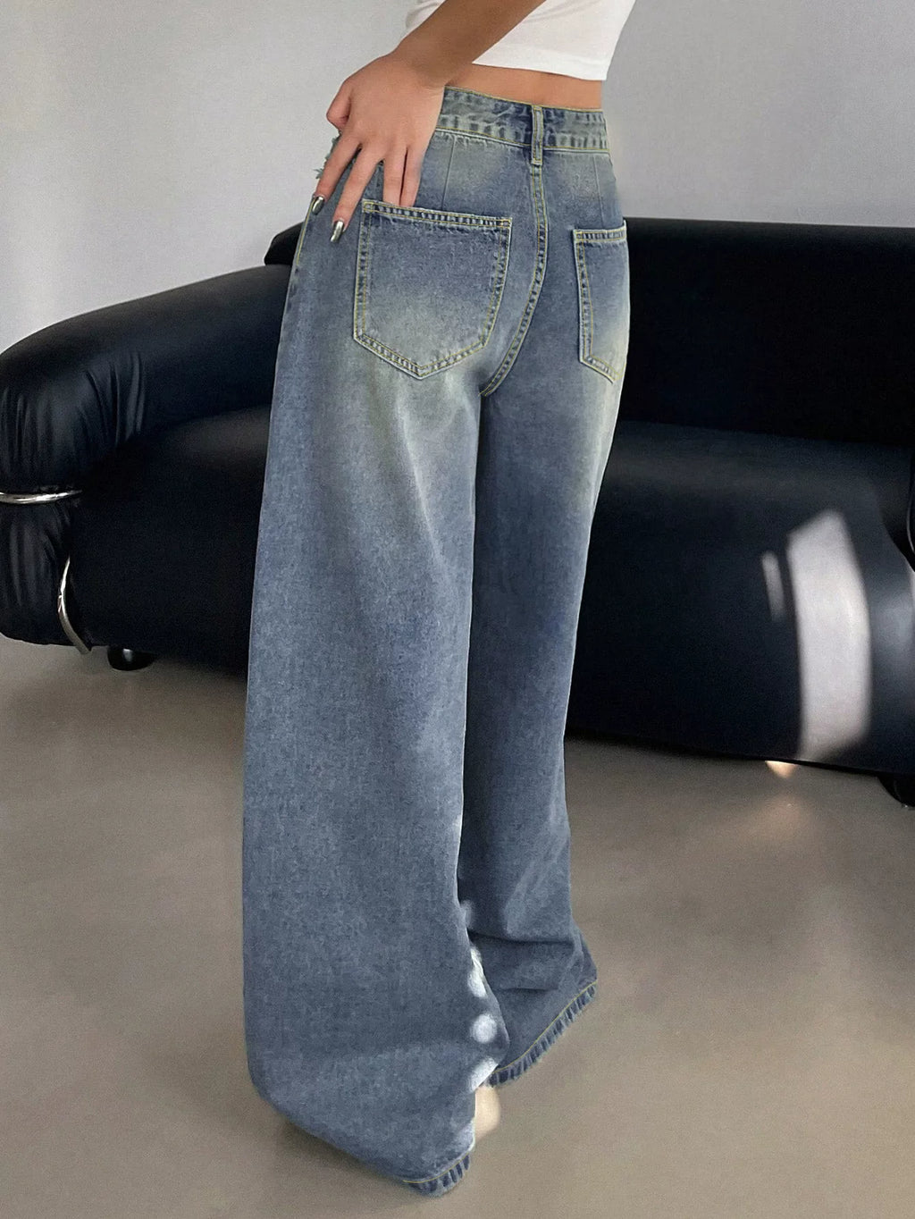 LaPose - Maleena Wide Leg Puddle Jeans