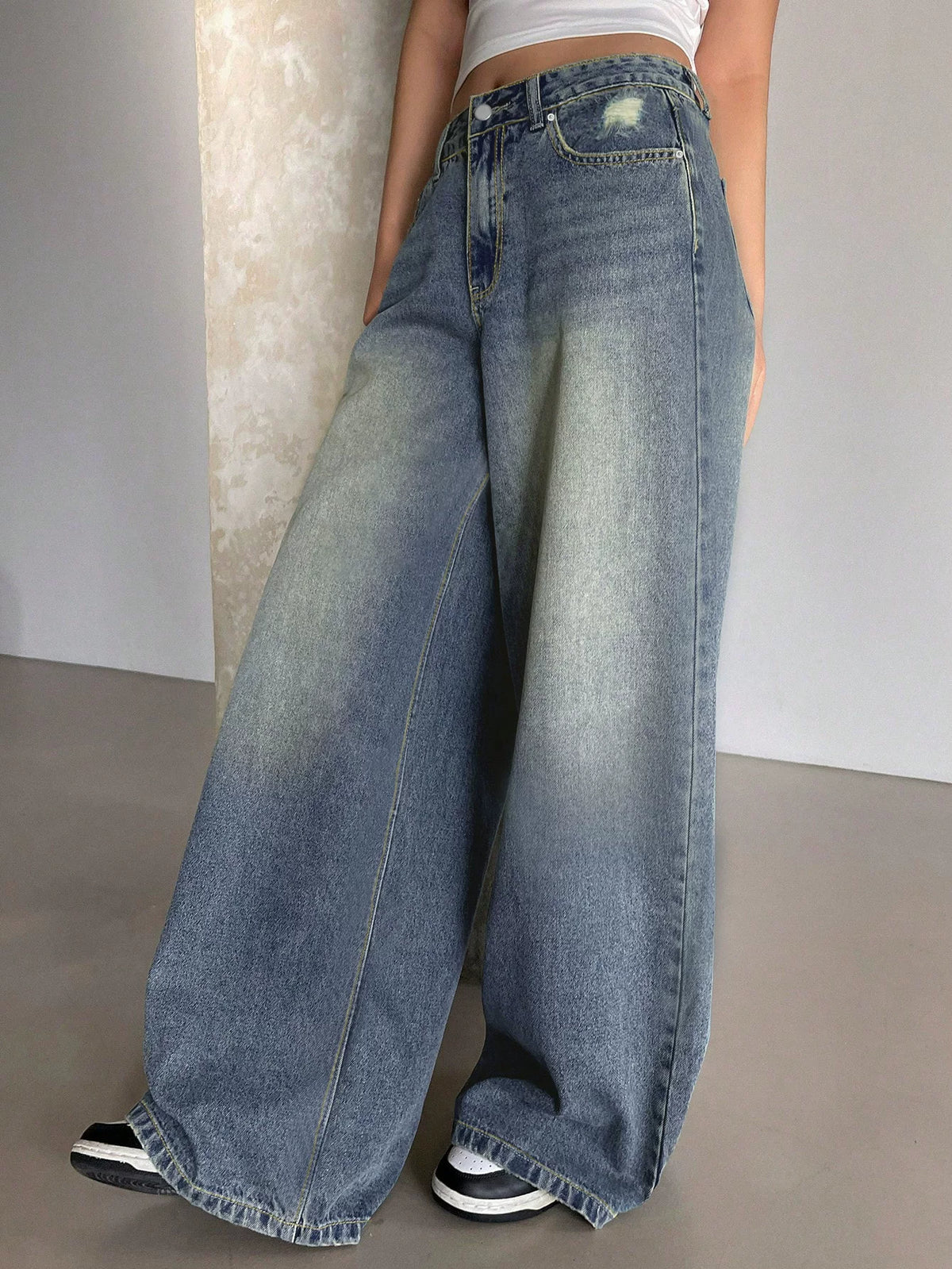LaPose - Maleena Wide Leg Puddle Jeans