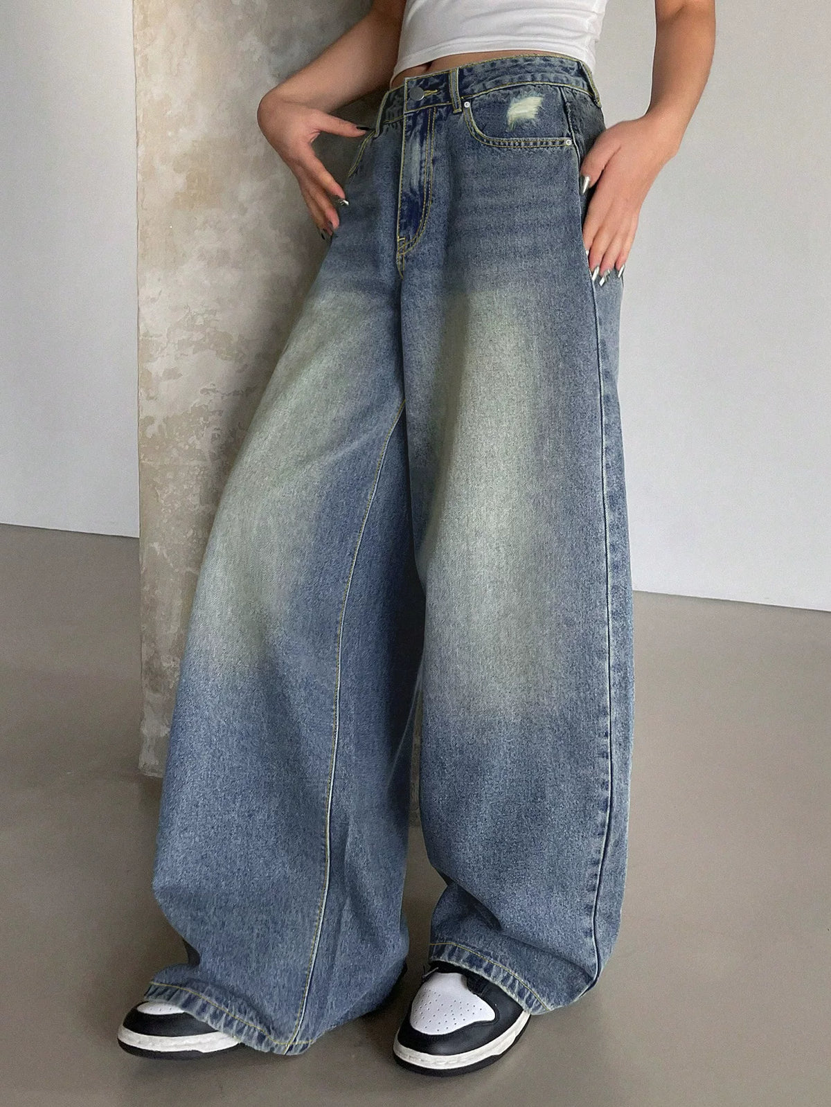 LaPose - Maleena Wide Leg Puddle Jeans
