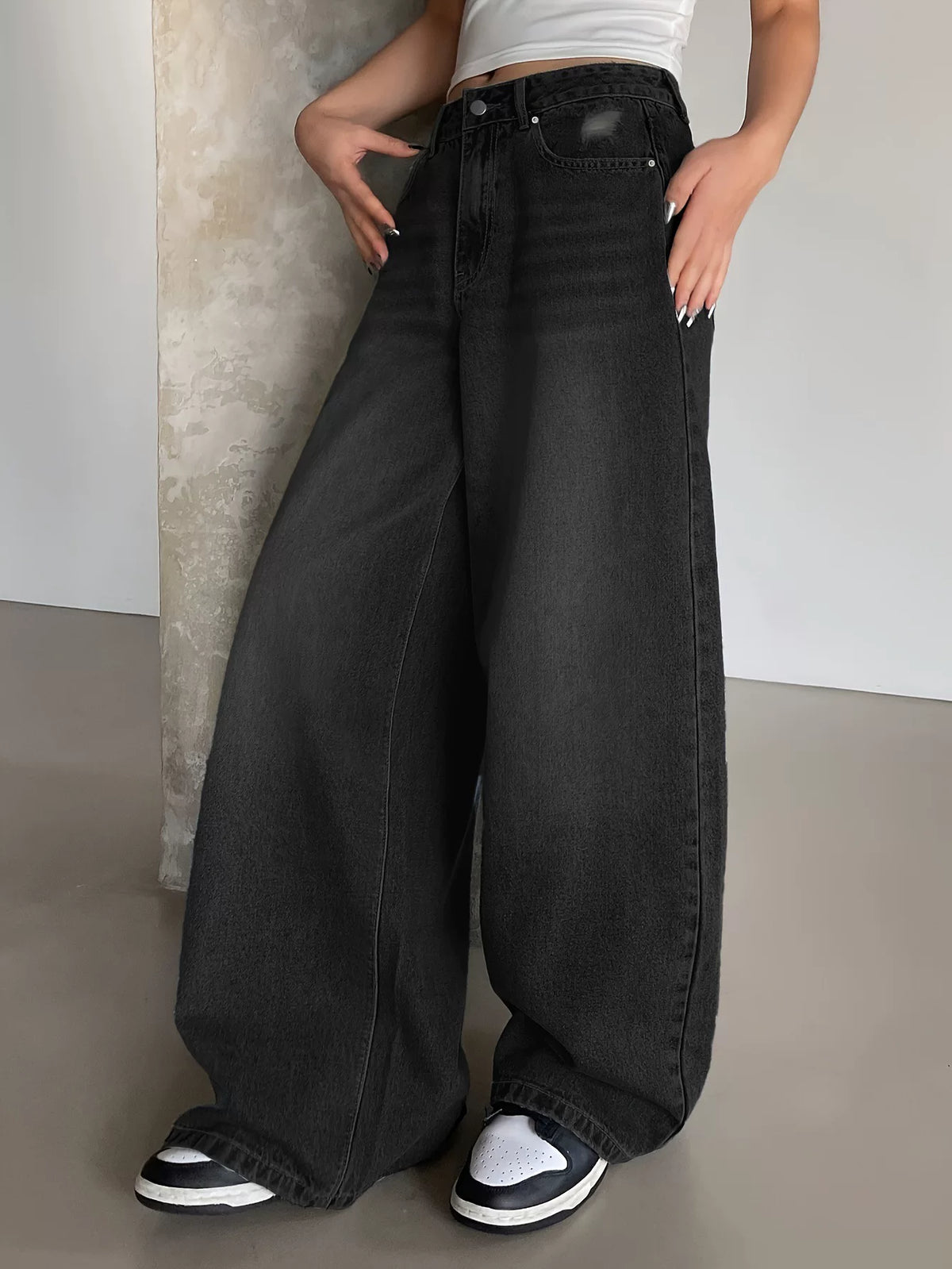 LaPose - Maleena Wide Leg Puddle Jeans