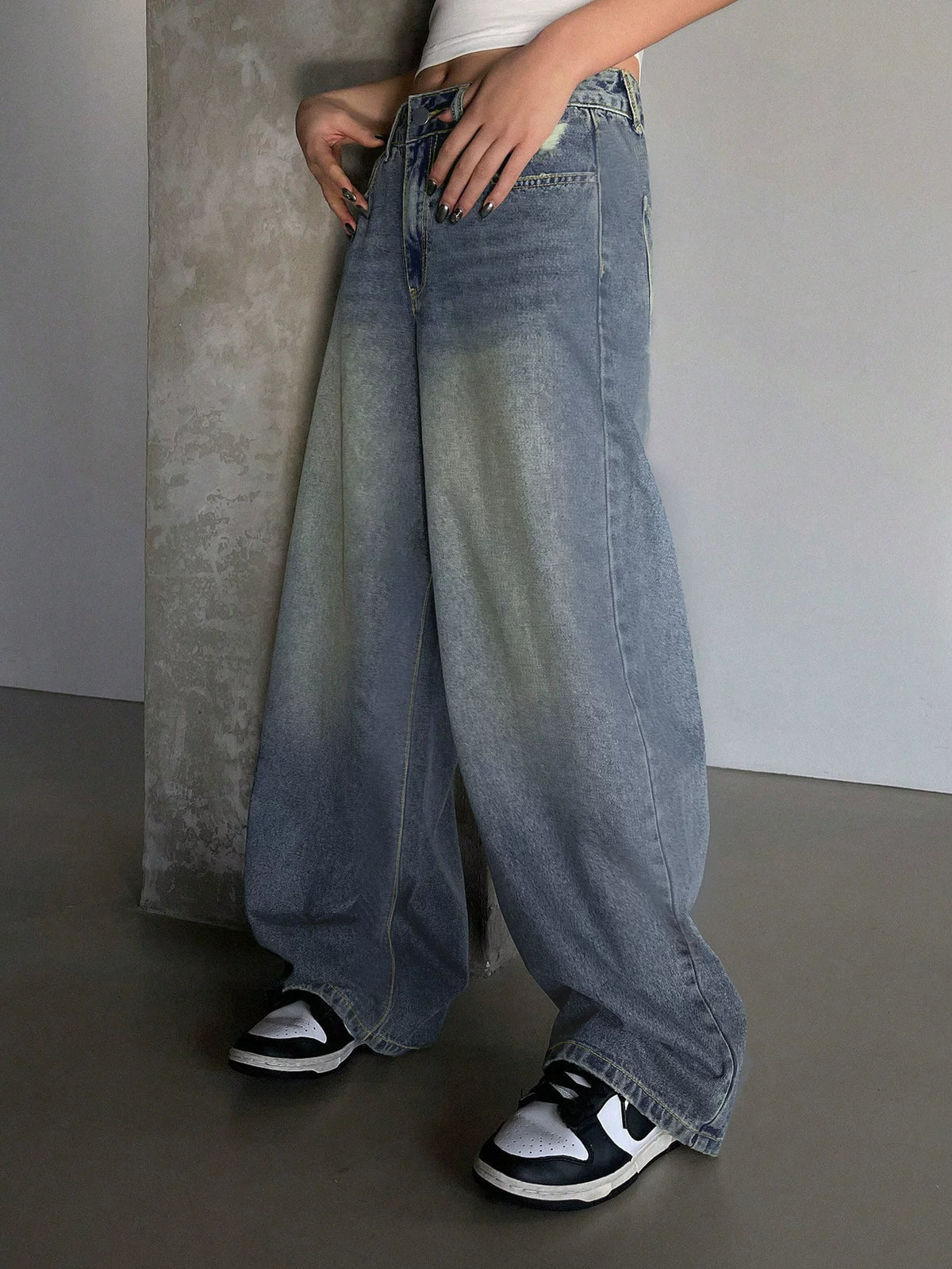 LaPose - Maleena Wide Leg Puddle Jeans
