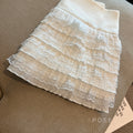 Maliah Tiered Lace Mini Skirt [E0BP6N2E]