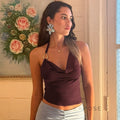 Maliyah Asymmetric Halter Crop Top [OOY53FSS]