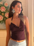 Maliyah Asymmetric Halter Crop Top [E3B86FQ9]