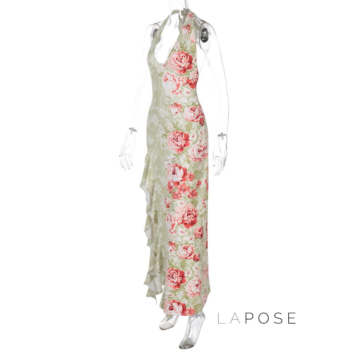 Marah Floral Halter Maxi Dress [KRVFE7YB]
