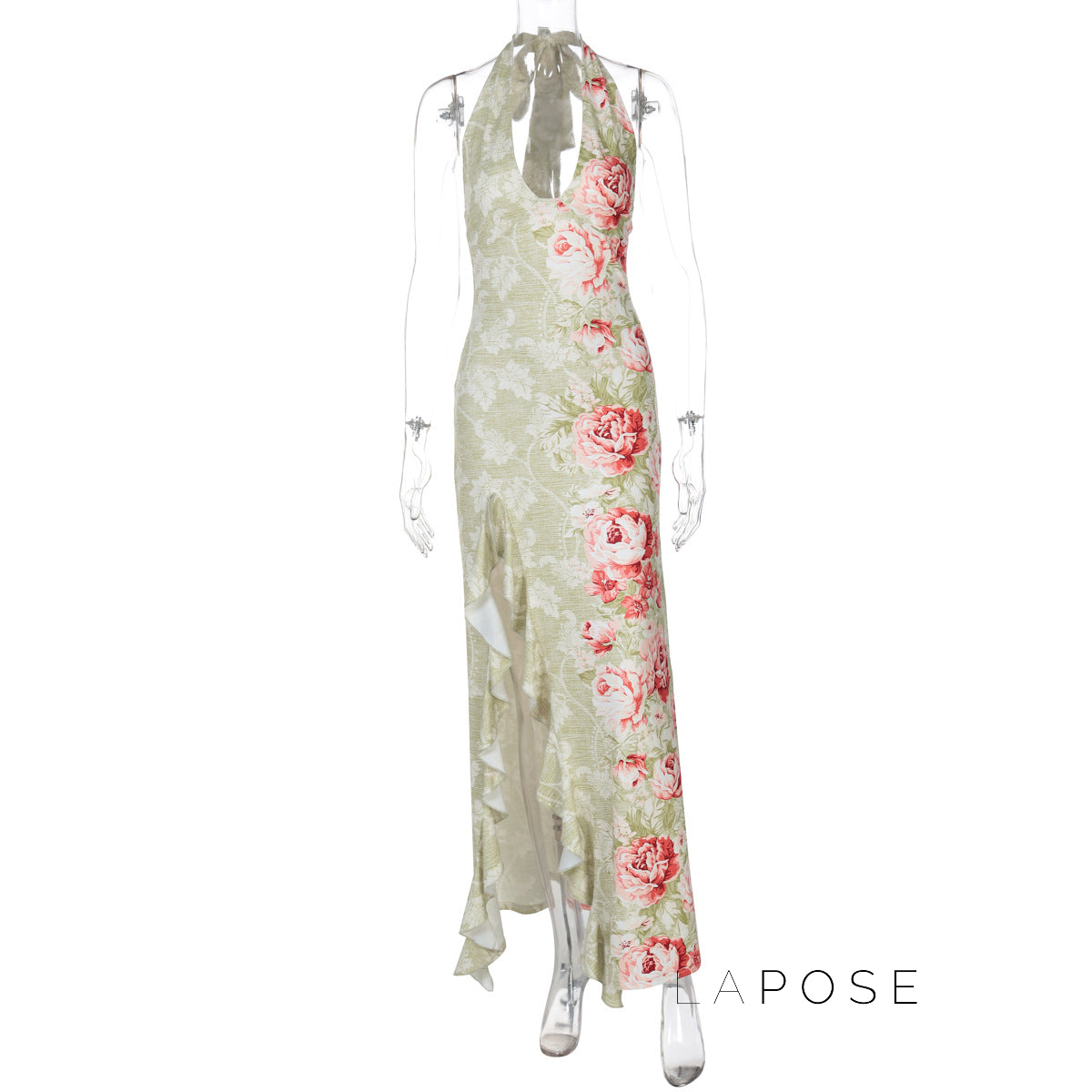 Marah Floral Halter Maxi Dress [BZPG04MR]