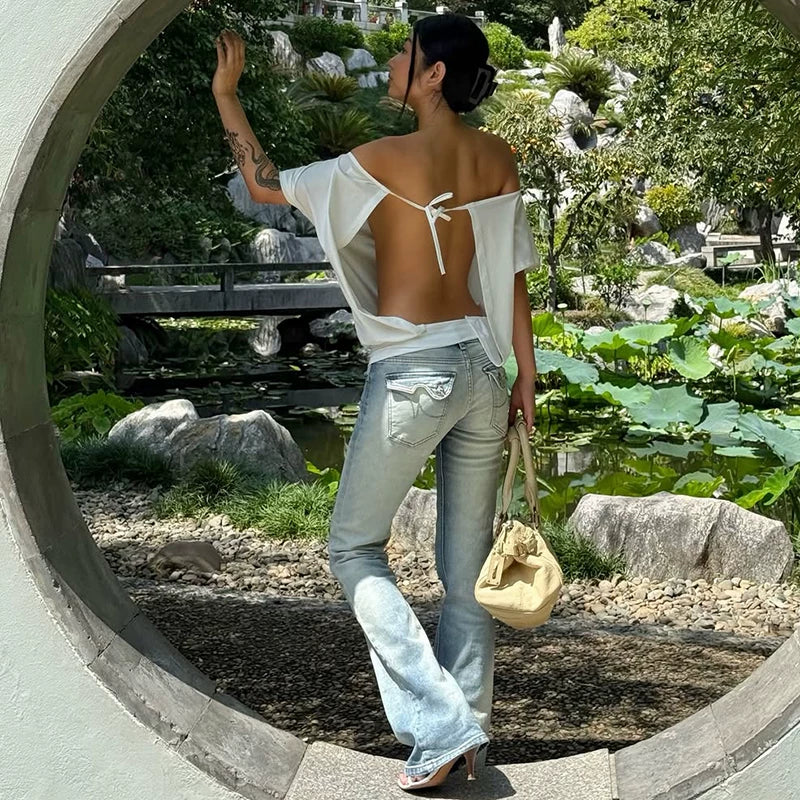 Marcia Backless Off-Shoulder Top