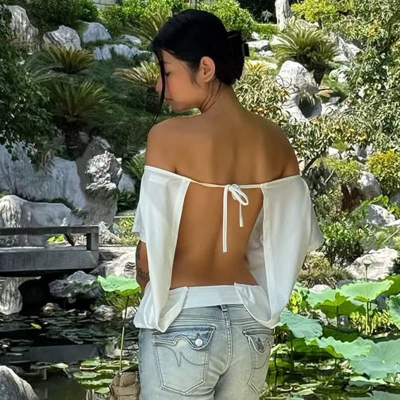 Marcia Backless Off-Shoulder Top