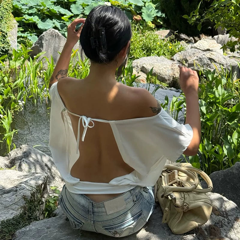 Marcia Backless Off-Shoulder Top