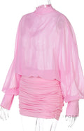 Margot Chiffon Ruched Mini Dress [00M2NV14]