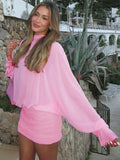 Margot Chiffon Ruched Mini Dress [IYG5P7YY]