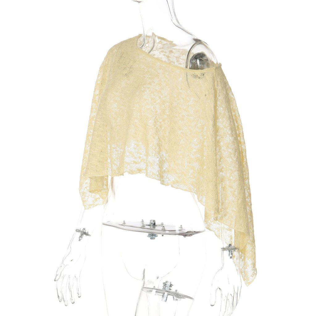 Mariamawit Asymmetric Knit Poncho Top