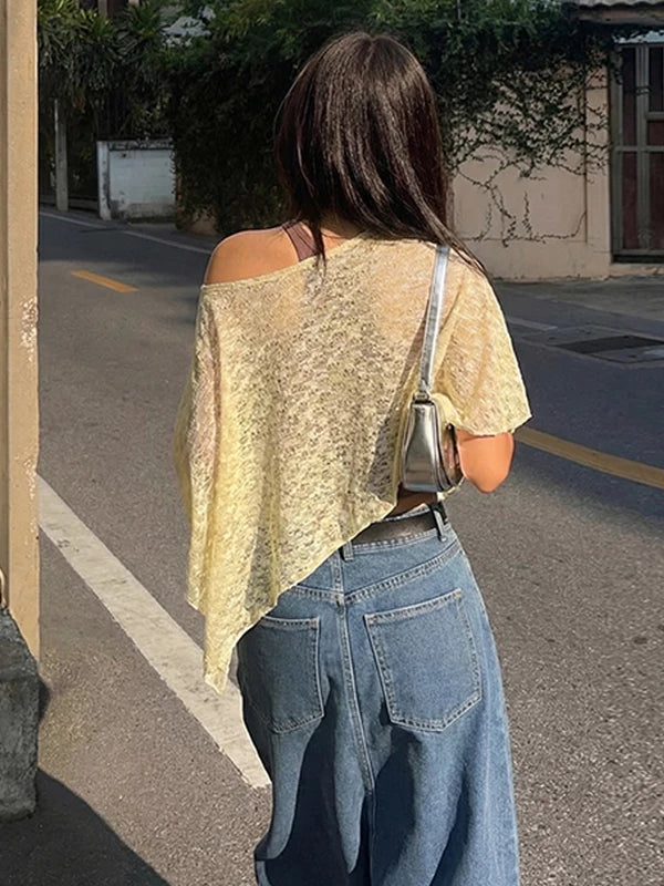 Mariamawit Asymmetric Knit Poncho Top