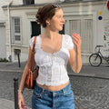 Marianna Puff Sleeve Smocked Crop Top