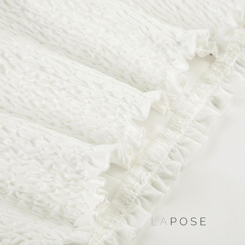 Marianna Puff Sleeve Smocked Crop Top