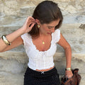 Marianna Puff Sleeve Smocked Crop Top