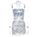 Marianne Beaded Halter Skirt Set