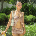 Marianne Beaded Halter Skirt Set