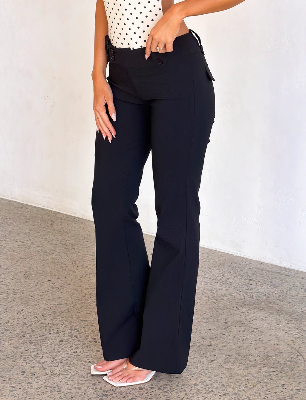 LaPose Marielle Asymmetric Waist Flare Pants