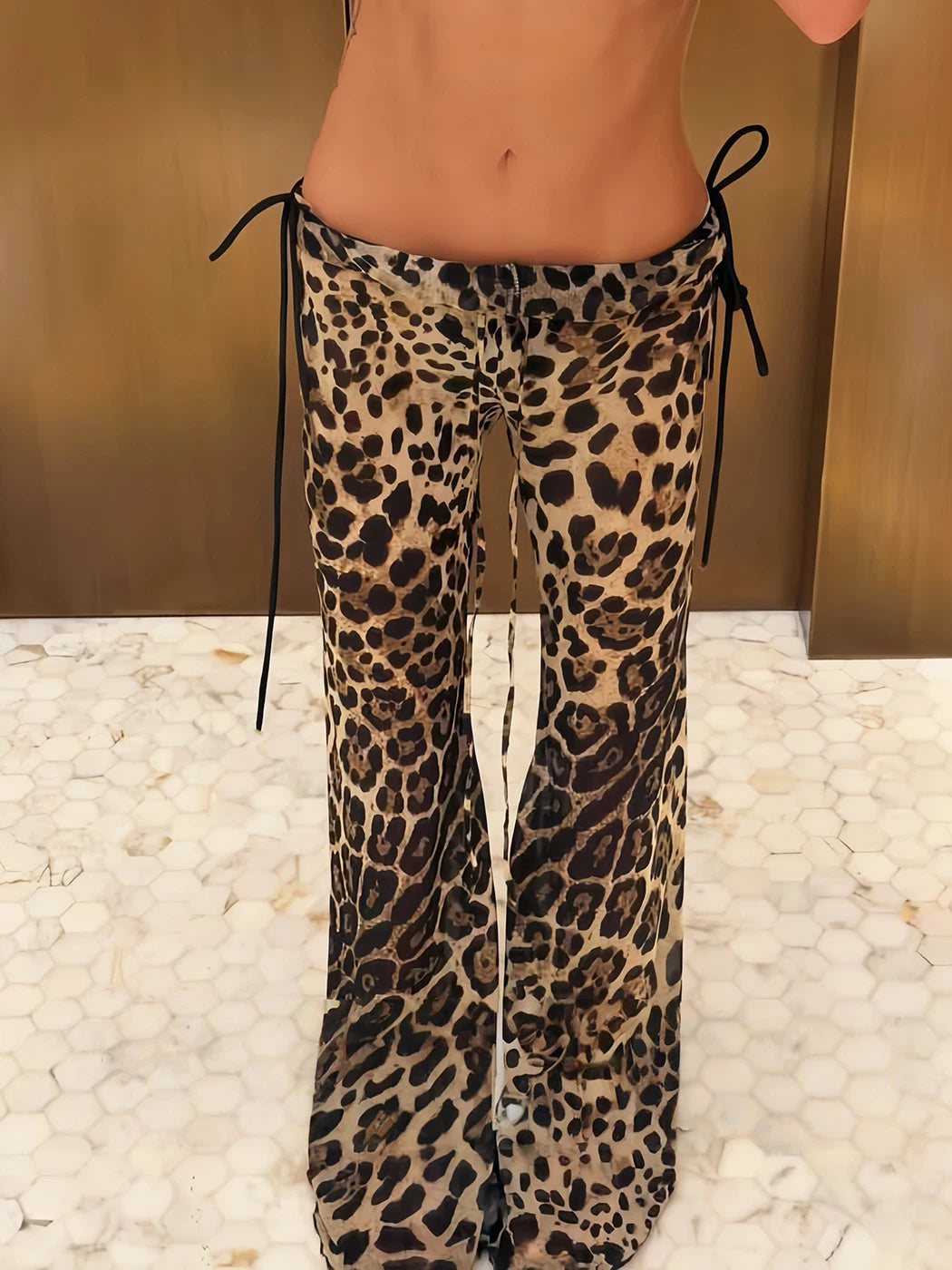 LaPose - Marielle Leopard Low Rise Flares