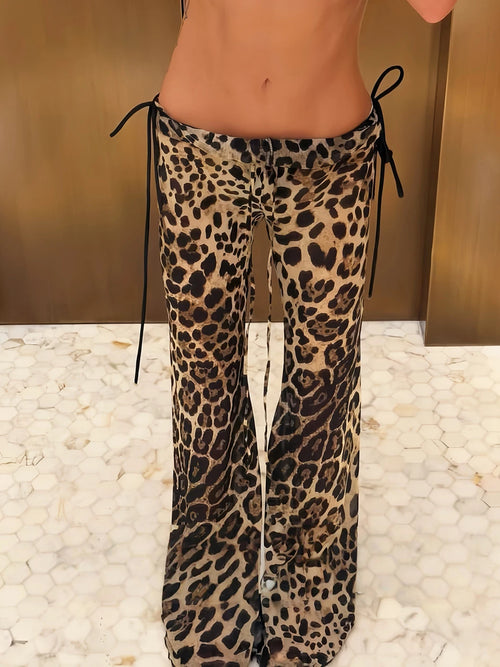 LaPose - Marielle Leopard Low Rise Flares
